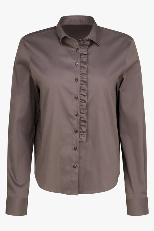 Stretch-Bluse mit abnehmbarer Rüsche