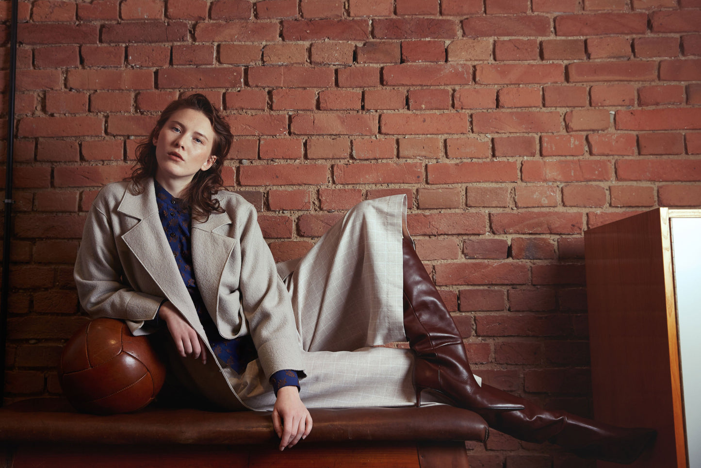 Hosenrock, Shooting, Karo, creme, weites Bein, hohe Taille, Herbst/Winter Wallmann