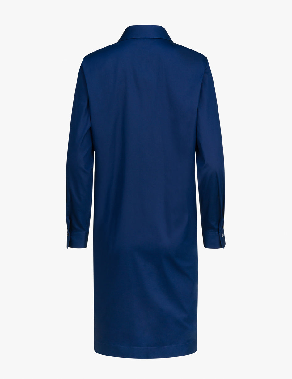 Kleid, Rückenteil, blau, abnehmbare Rüsche, kontrast, gerade geschnitten, Herbst/Winter Wallmann